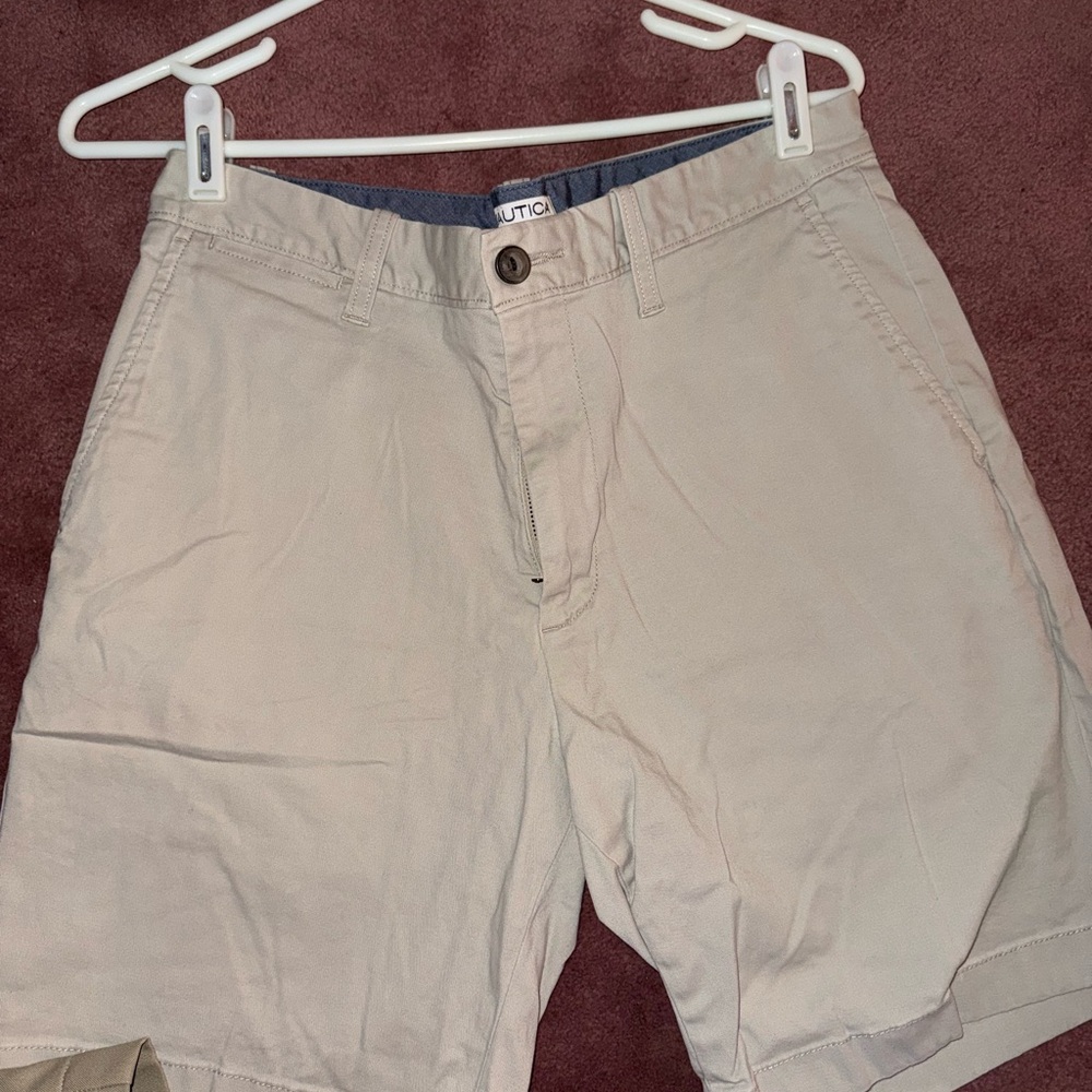 Nautica Men's Flat Front Khaki Shorts